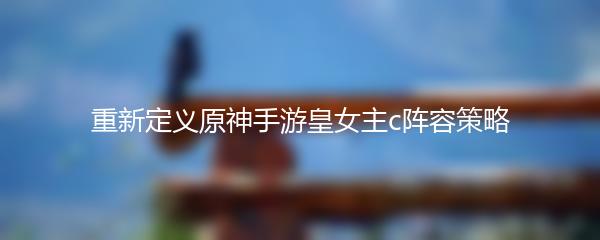 重新定义原神手游皇女主c阵容策略