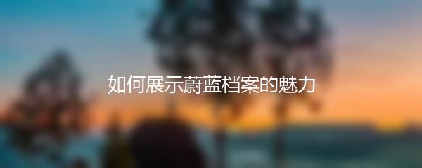 如何展示蔚蓝档案的魅力