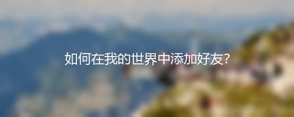 如何在我的世界中添加好友？