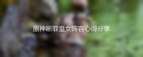 原神断罪皇女阵容心得分享