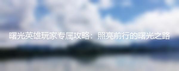 曙光英雄玩家专属攻略：照亮前行的曙光之路