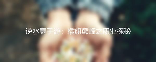 逆水寒手游：插旗巅峰之职业探秘