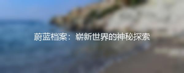 蔚蓝档案：崭新世界的神秘探索