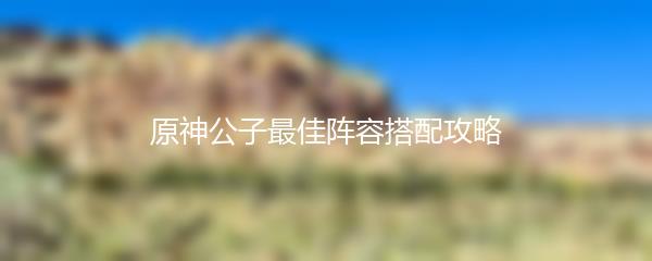 原神公子最佳阵容搭配攻略