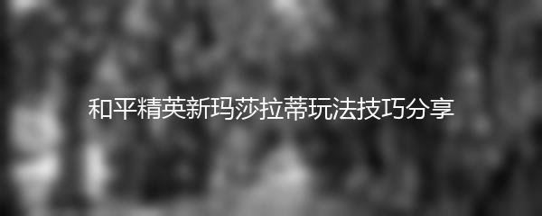 和平精英新玛莎拉蒂玩法技巧分享