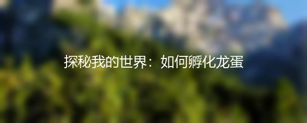 探秘我的世界：如何孵化龙蛋