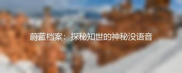 蔚蓝档案：探秘知世的神秘没语音