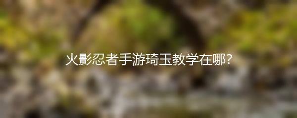 火影忍者手游琦玉教学在哪？