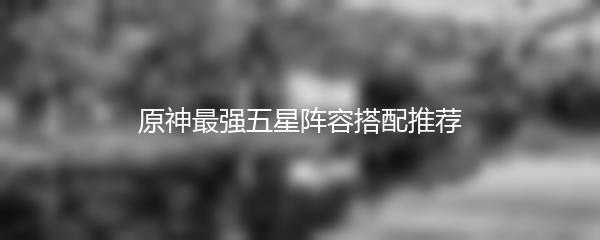 原神最强五星阵容搭配推荐