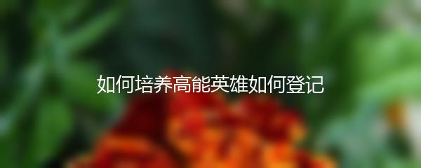 如何培养高能英雄如何登记