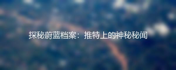 探秘蔚蓝档案：推特上的神秘秘闻