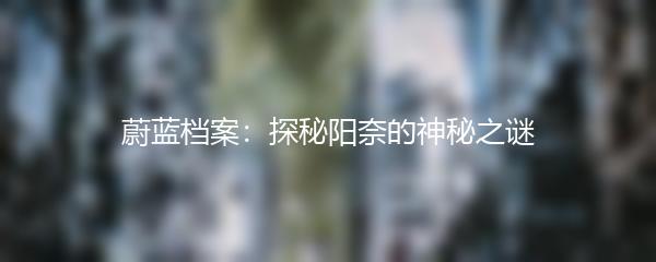 蔚蓝档案：探秘阳奈的神秘之谜