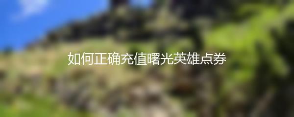 如何正确充值曙光英雄点券