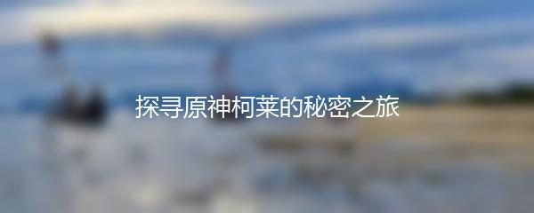 探寻原神柯莱的秘密之旅