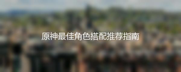 原神最佳角色搭配推荐指南
