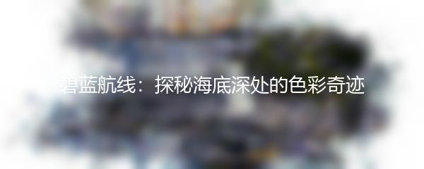 碧蓝航线：探秘海底深处的色彩奇迹