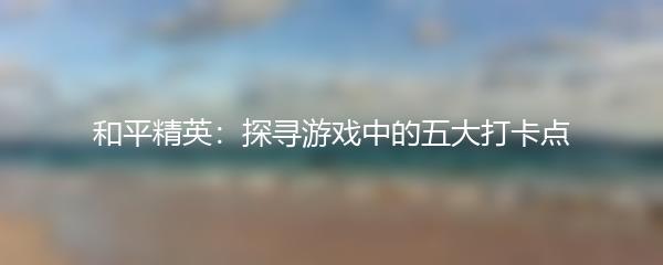 和平精英：探寻游戏中的五大打卡点