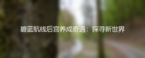 碧蓝航线后宫养成奇遇：探寻新世界