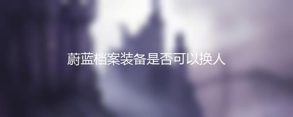 蔚蓝档案装备是否可以换人