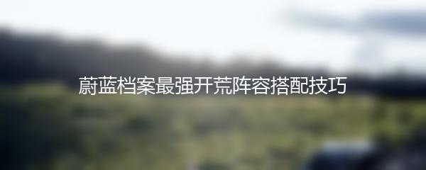 蔚蓝档案最强开荒阵容搭配技巧