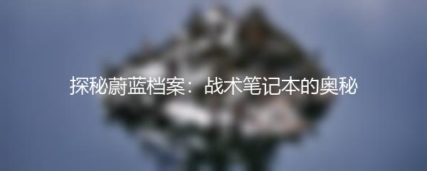 探秘蔚蓝档案：战术笔记本的奥秘