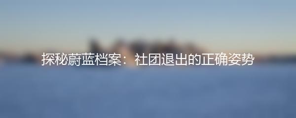 探秘蔚蓝档案：社团退出的正确姿势