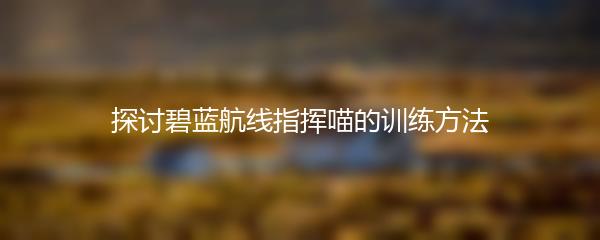 探讨碧蓝航线指挥喵的训练方法