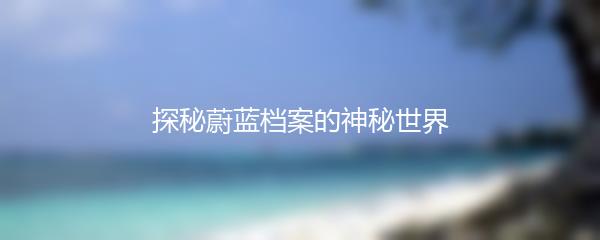 探秘蔚蓝档案的神秘世界