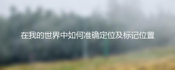 在我的世界中如何准确定位及标记位置