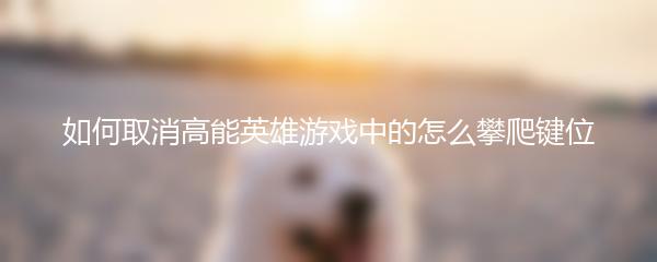 如何取消高能英雄游戏中的怎么攀爬键位