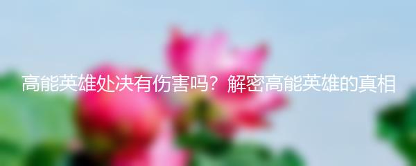 高能英雄处决有伤害吗？解密高能英雄的真相