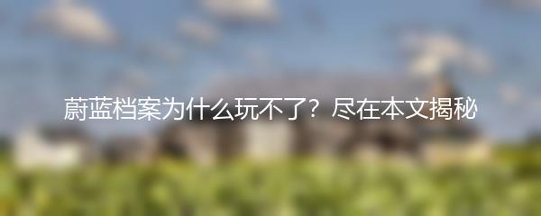 蔚蓝档案为什么玩不了？尽在本文揭秘