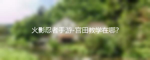 火影忍者手游-宫田教学在哪？