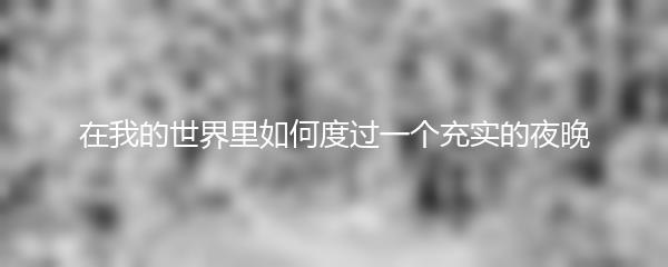 在我的世界里如何度过一个充实的夜晚