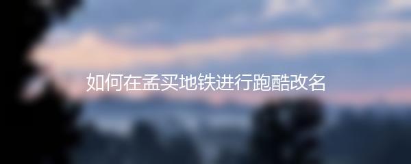 如何在孟买地铁进行跑酷改名