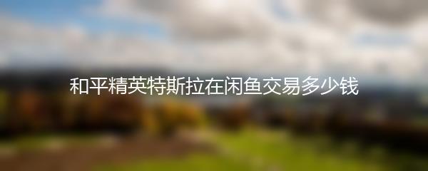 和平精英特斯拉在闲鱼交易多少钱