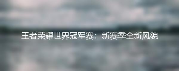 王者荣耀世界冠军赛：新赛季全新风貌