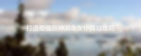 打造最强原神满命女仆阵容攻略