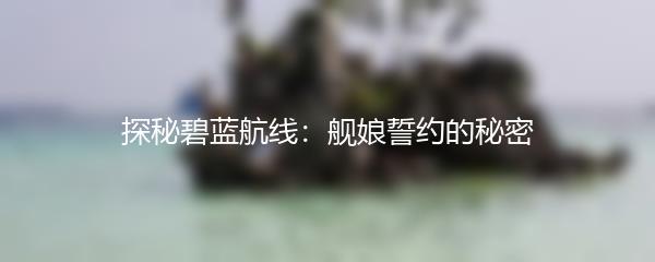 探秘碧蓝航线：舰娘誓约的秘密