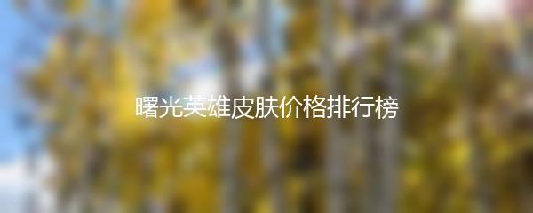 曙光英雄皮肤价格排行榜