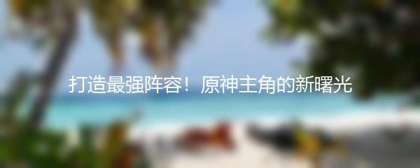 打造最强阵容！原神主角的新曙光