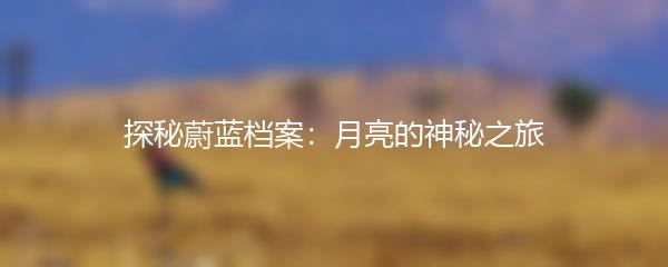 探秘蔚蓝档案：月亮的神秘之旅