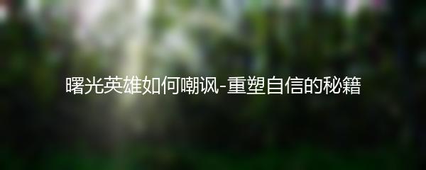 曙光英雄如何嘲讽-重塑自信的秘籍