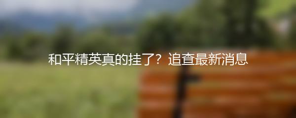 和平精英真的挂了？追查最新消息