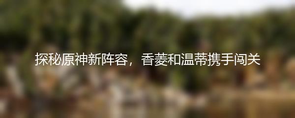 探秘原神新阵容，香菱和温蒂携手闯关