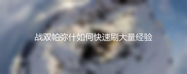 战双帕弥什如何快速刷大量经验