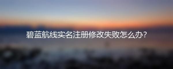 碧蓝航线实名注册修改失败怎么办？