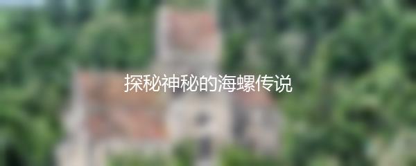 探秘神秘的海螺传说