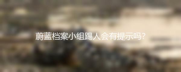 蔚蓝档案小组踢人会有提示吗？