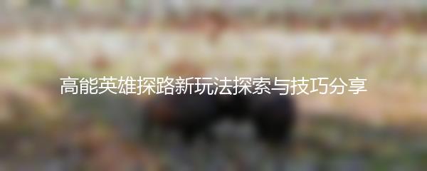 高能英雄探路新玩法探索与技巧分享